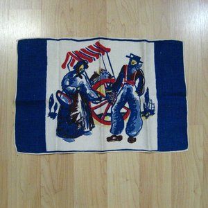 Mid Century Vintage 1960's Linen Placemat